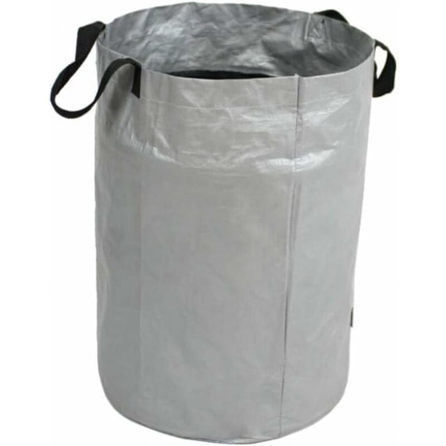 Grand sac à déchets de jardin, reutilizable, sac de rangement, sac poubelle pliable, résistant aux déchirures, sac d'herbe à feuilles, gris (63 x 45 cm), 100 l