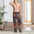 thumbnail image 6 of Lsque Skulls and Flowers Print Men's Pajama Pants, Lounge Pant - Comfortable Home Wear,Elastic Waistband, Stylish Design-Small, 6 of 9