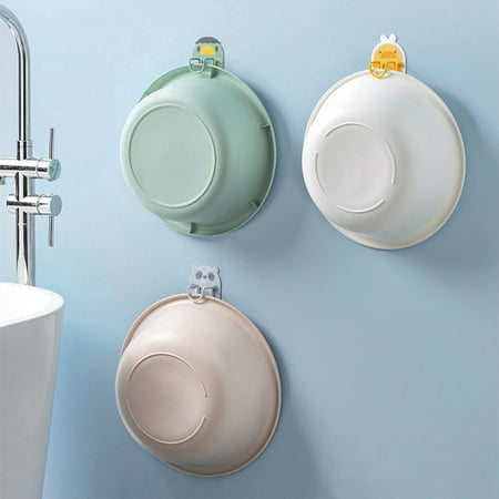 

Stainless Steel Washbasin Rack Saving Space Wall-Mounted Bathroom Basin Hanging Hooks No Drilling Storage Racks Yellow