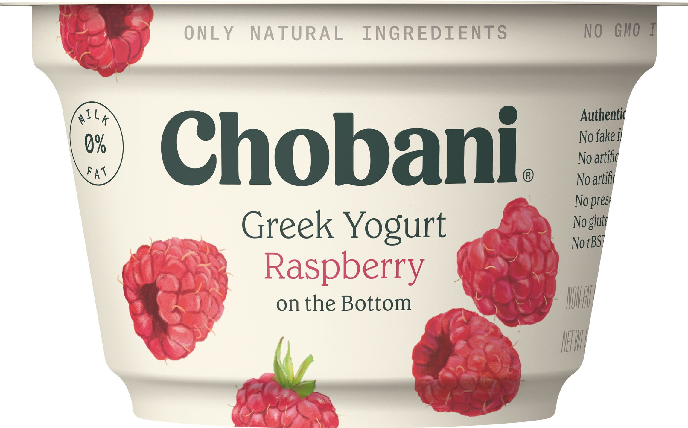 Chobani Non-Fat Greek Yogurt, Raspberry on the Bottom 5.3 oz