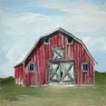 thumbnail image 2 of Norman, Michele 15x15 Gold Ornate Wood Framed with Double Matting Museum Art Print Titled - Red Barn, 2 of 4