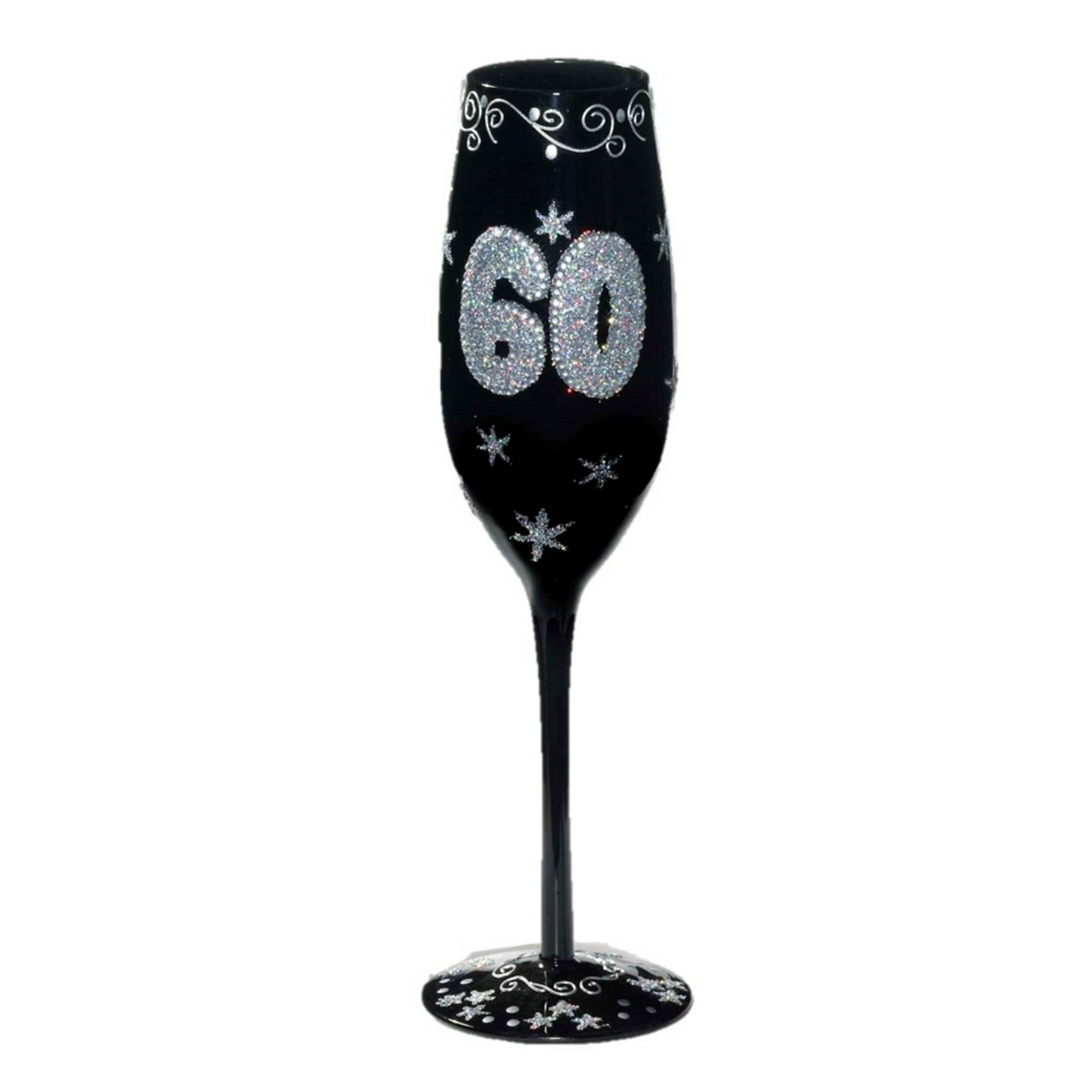 60th Birthday Party Black Wine Glass Flute With Diamonds Gift 60th Birthday Party Black Wine Glass Flute With Diamonds Gift Supply Canada