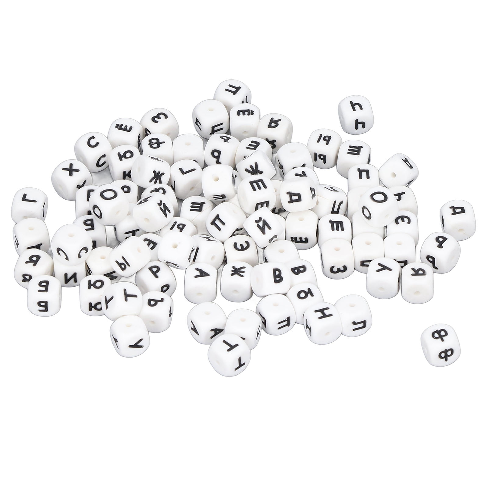 White Silicone Beads, Latex Free Decorative Practical Silicone Letter Beads 100 Pcs DIY Making Easy For Nursing Jewelry For Necklaces