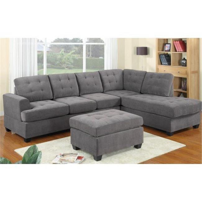 Sectional Sofa With Chaise Ottoman, Merax Sectional Sofa With Chaise And Ottoman 3 Piece For Living Room Furniture Gray