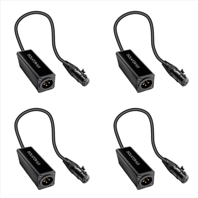 4X el Aislador de Cable de Audio XLR Elimina el Ruido el Aislador de Audio de Bucle de Elimina el Ruido