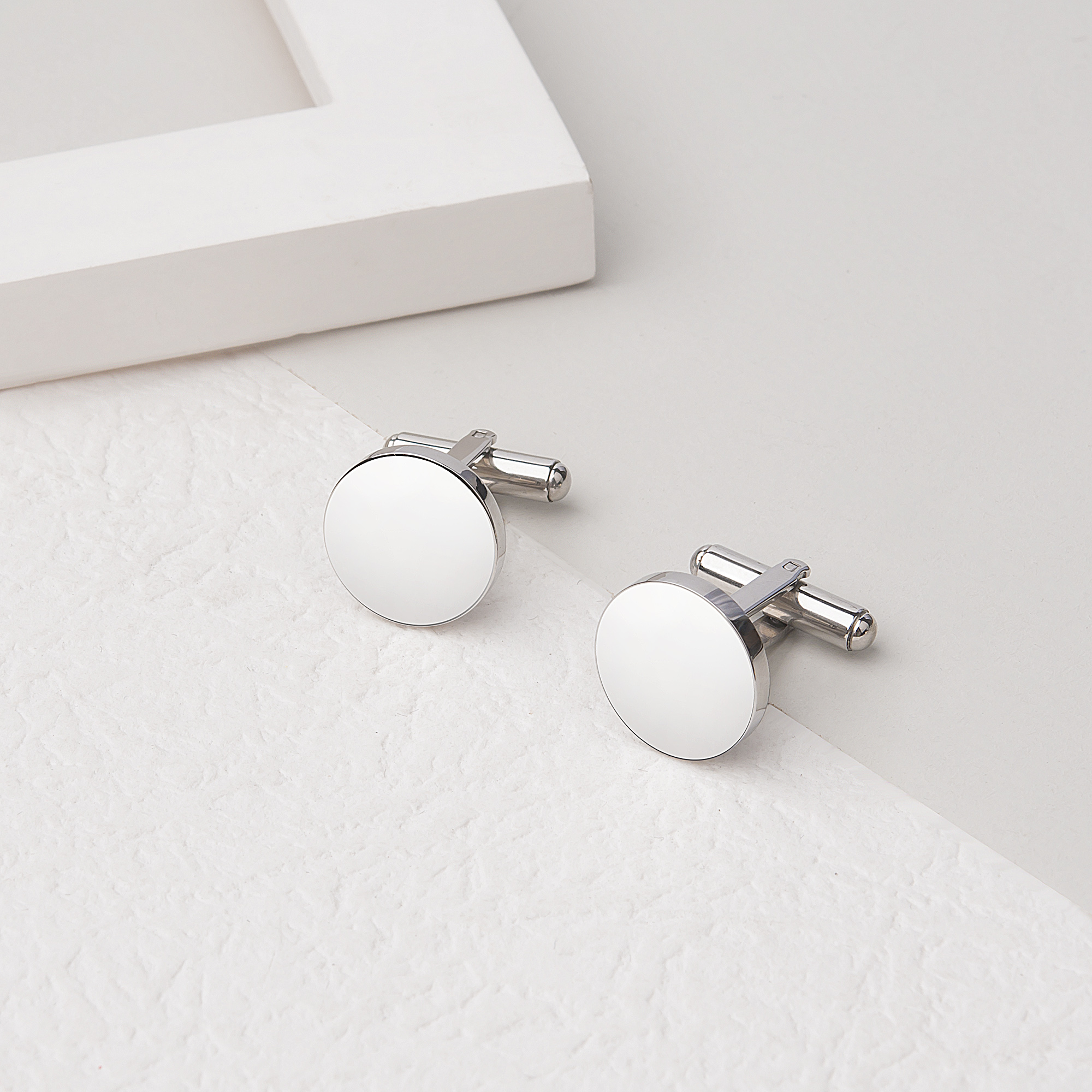 Anavia Jewelry Stainless Steel Classic Tuxedo Shirt Cufflinks for Men, Suitable for Wedding Anniversary Business and Daily Life, Valentines Day Gift For Him - [Silver, a pair Cufflinks]