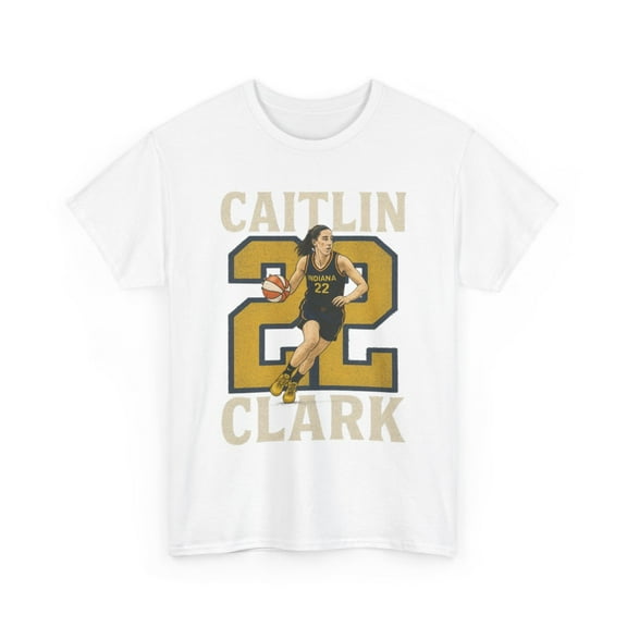 Caitlin Clark #22 Women basketball Unisex Heavy Cotton Tee-KWBCC22070-White-S
