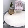 thumbnail image 2 of Unique Loom 3151343 Tapis Rond Shag Uni 3 Pi. 3 Po. x 3 Pi. 3 Po., Blanc Neige, 2 of 15