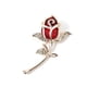 thumbnail image 2 of Broche Para Mujer En Forma De Rosa Con Cristales Y Piedra Roja, 2 of 5