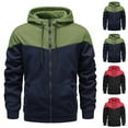 thumbnail image 1 of Sentmoon Men's Hoodies Oversized Drawstring Mens Sweatshirt Zippered Long Sleeve Solid Color Loose with Pockets Stretchy Men Fall Clothes Winter Soft and Comfortable for Beach Vacation XXL, 1 of 8