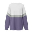 thumbnail image 4 of Dwellite Oversized Crewneck Sweatshirt Women Cute Plain Fleece Pullover Sweatshirts No Hood Casual Fall Long Sleeve Tops with Pocket Purple XL, 4 of 5