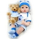 thumbnail image 1 of Muñeco Bebé Reborn Realista Aori Vinilo Suave Cuerpo Completo 22pulg con Osito de Peluche y Accesorios Niño Azul Aori AI68855, 1 of 2