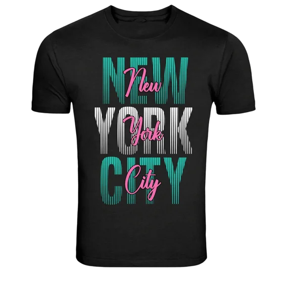 New York City Retro Typography Urban NYC Streetwear Style Unisex T-Shirt K1524, S-5XL