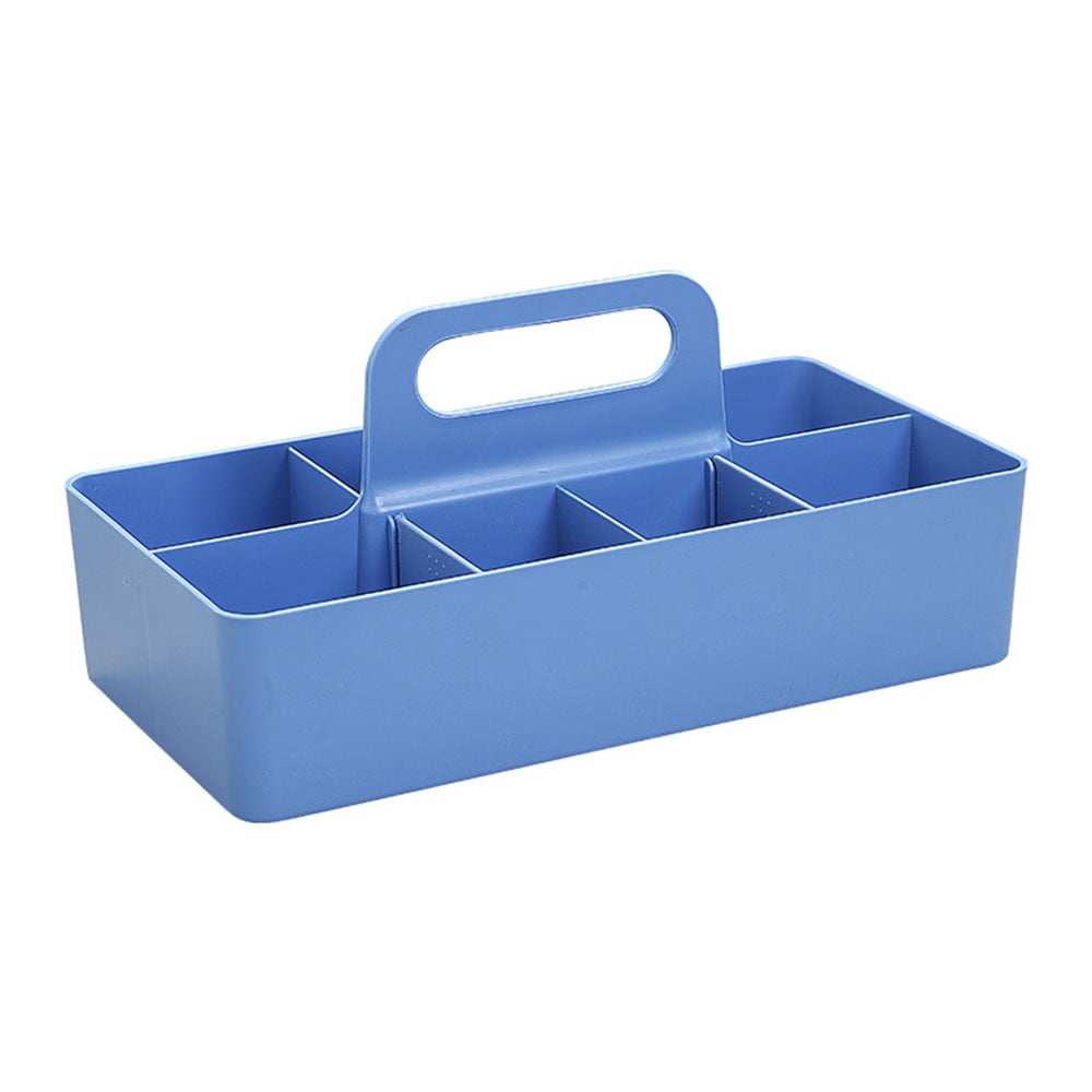 SagaSave Portable Plastic Desktop Divided Storage Box with Handle