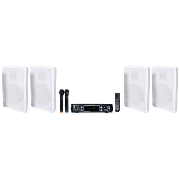 Rockville RPA70WBT Bluetooth Home Theater Receiver 4) 5.25" Slim Wall Speakers