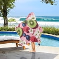 thumbnail image 3 of Yayeee Kids Hooded Towels Toddler Soft Absorbent Beach Bathing Wrap 50" x 23.5", Pink Kiwi, 3 of 5