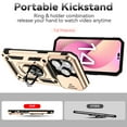 thumbnail image 4 of Nalacover Heavy Duty Armor Case for iPhone 14 Pro Max, Rugged PC Soft TPU Military Grade Shockproof Metal Magnetic Plate Shockproof Cover with Camera Lens Sliding Ring Holder Kickstand Case,Gold, 4 of 8