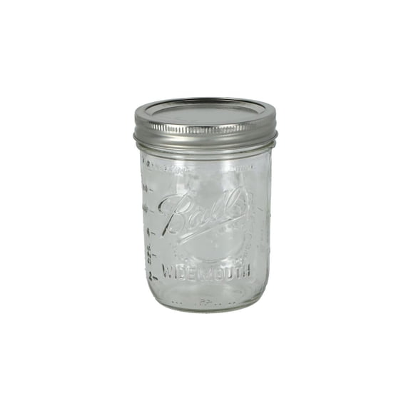 Ball & Kerr Glass Mason Jars With Lid & Band, Wide Mouth, 16 Ounces, 12 Count