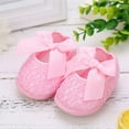 thumbnail image 2 of Infant Baby Girls Princess Bowknot Soft Sole Cloth Crib Shoes Sneaker, 0-18M, 2 of 5