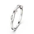 thumbnail image 2 of 0.16ct 3x1.5mm marquise cut diamond moissanite 10k White Gold wedding band, 2 of 4