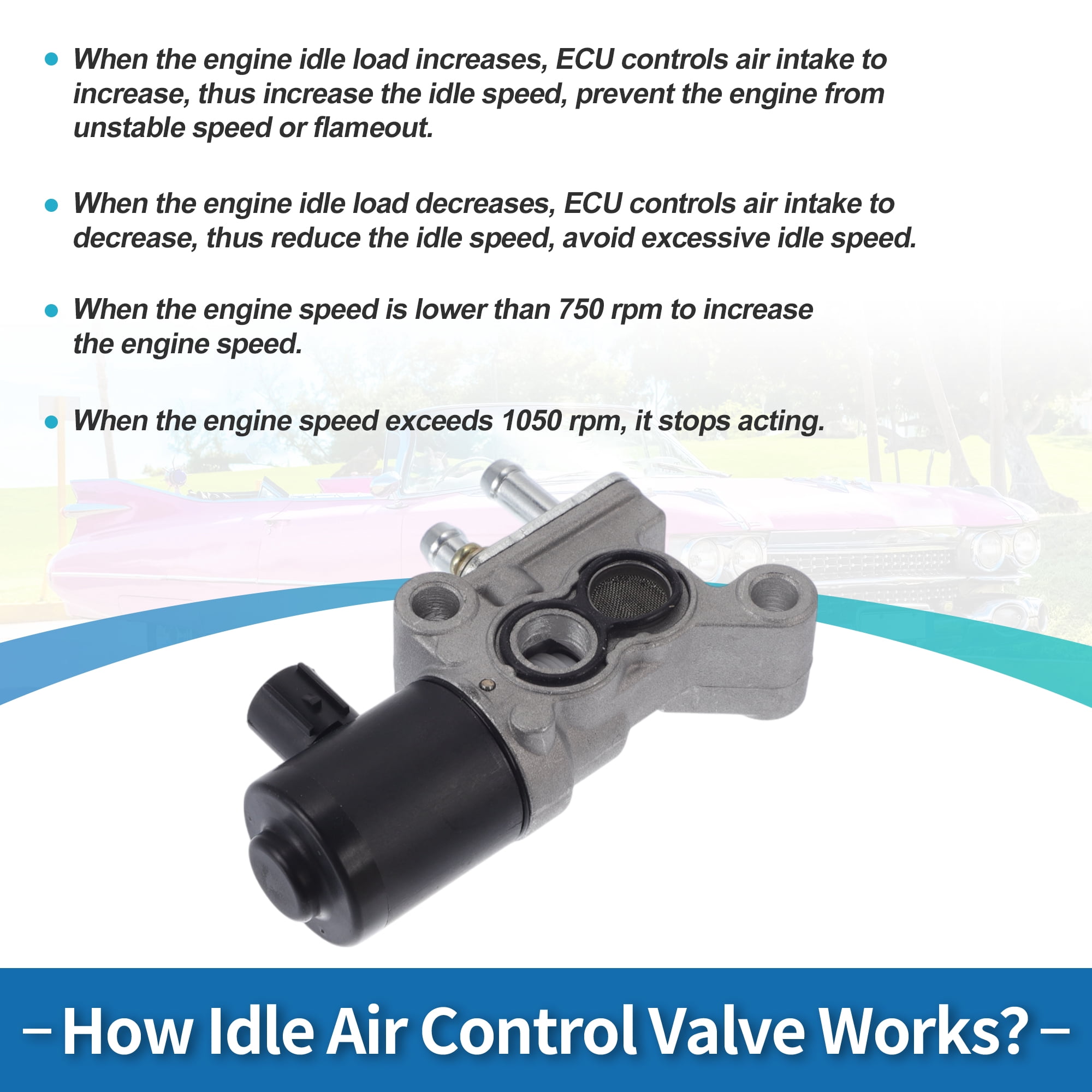 Unique Bargains Car Idle Air Control Valve for Honda Civic 1996-2000 Replace No.36450P2JJ01 IACV Idle Motor Idle Air Control Valve for Stable Engine Operation