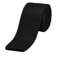 thumbnail image 1 of Hukapapa 1 Uds. Corbata de tejido de punto corbata lavable Jersey estrecho Color sólido corbata plana cabeza plana estrechaNegro, 1 of 8