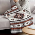thumbnail image 3 of Red Boho Blanket Soft Cozy Warm Throw Blanket for Couch, Plush Fuzzy Flannel Fleece Blankets for Sofa, Southwestern Ethnic Aztec Retro Geometric Bed Blankets Lightweight Gifts for Women, 50"x60", 3 of 9