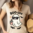 thumbnail image 4 of Boo-jee Graphic Tee Funny Ghost Sunglasses Cartoon Shirt, Maroon, Size M, 4 of 6