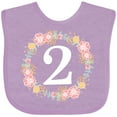 thumbnail image 3 of Inktastic 2nd Birthday Rose Wreath 2 Year Old Girl Girls Baby Bib, 3 of 4