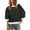 Black, variant on Wensltd Womens Sweatshirt 3/4 Sleeve Oversize Crewneck Loose White Tops