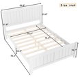 thumbnail image 3 of ChenyueFurn Full Size Platform Bed, Solid Wood Frame with Support Slats,White, 3 of 10