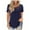 Navy, variant on Tiqkatyck Graphic Tees for Women, Womens Fashion Lace Solid Splicing O-Neck Short Sleeve T-Shirt, Women Summer Tops Army Green L