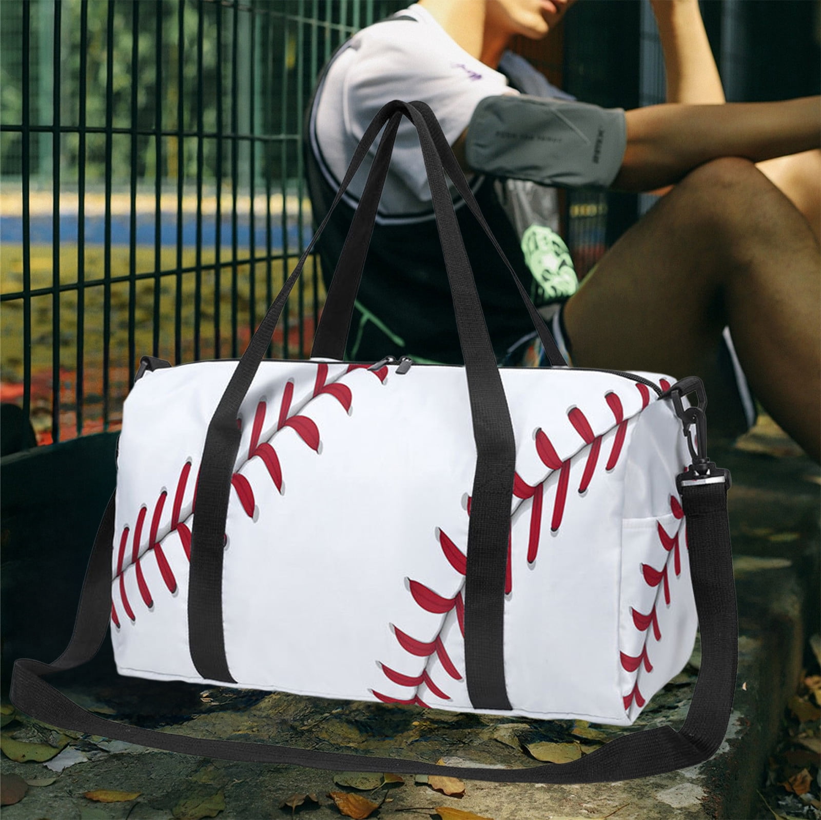ToyKingdee Baseball Funny Foldable Duffle Bag For Women - Workout Bag For Gym Men - Boy Gym Bag - Girls Small Weekender Duffel Bag - Packable Luggage Bag For Travel Sports