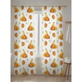 thumbnail image 5 of Orange Pumpkin Sheer Curtains 84 inches Long, Fall Thanksgiving Plant Linen Rustic Light Filtering Sheer Window Curtains Rod Pocket Voile Drapes for Bedroom Living Room, 52"W x 84"L 2 Panels, 5 of 7