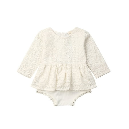 

Newborn Girls Lace Halter Backless Romper Jumpsuit