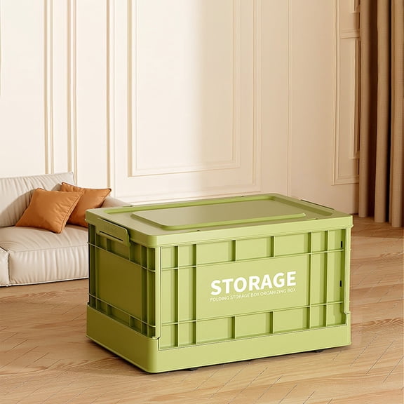 Large Foldable Storage Box | 43x28.5x24.5cm Plastic Organizer Bin | Waterproof Clothes & Toy Container | Wardrobe, Bedroom, Room Storage | Beige/Black/Green/Gray