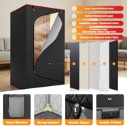 Patiosunny Portable Sauna Box for Home, Personal SPA Steam Sauna with 3L/1200W Steamer, XL Foldable and Remote Control, 99-Min Timer & 15 Power Levels, Black
