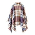 thumbnail image 3 of Mode Femmes Cape Châle à Carreaux Tricot Cardigan Cape, 3 of 5