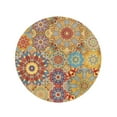 thumbnail image 2 of LADDKA 60 inch Round Beach Towel Blanket Colorful Boho and Brown Patchwork Unusual Flower Oriental Mandala Travel Circle Circular Towels Mat Tapestry Beach Throw, 2 of 2
