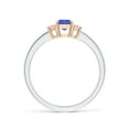 thumbnail image 2 of Angara Natural 0.6 Ct. Tanzanite with Diamond Classic Ring in 14K White & Rose Gold for Women (Ring Size: 3), 2 of 9