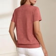 thumbnail image 6 of KIHOUT Women's Casual Notched V-Neck Short Sleeve T-Shirt Relaxed Fit Cotton-Like Everyday Summer Top, 6 of 8