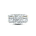 thumbnail image 2 of 10kt Yellow Gold Round Diamond Square Bridal Wedding Ring Band Set 2 Cttw, 2 of 4