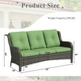 thumbnail image 6 of Meetleisure 1 piece 72.83'' Wide 3-Seat Outdoor Wicker Patio Sofa with Cushions,Green, 6 of 11