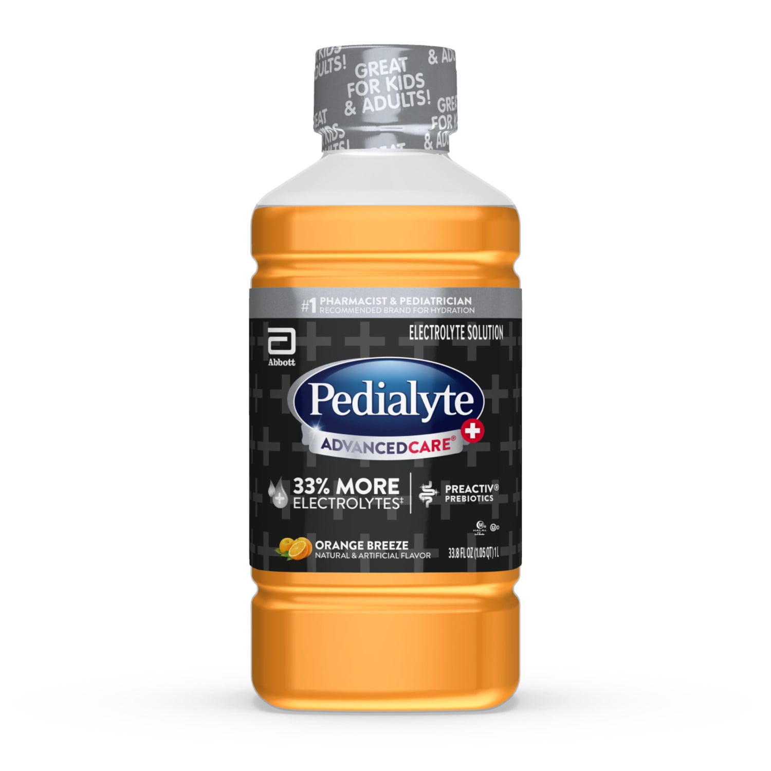 Pedialyte AdvancedCare Plus Electrolyte Drink, Orange Breeze, 1 Liter
