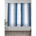 thumbnail image 2 of Sheer Curtains 63 Inch Length 2 Panels Set for Bedroom, Lake Blue White Ombre Semi Sheer Curtains for Windows, Retro Minimalist Gradient Art Voile Window Treatments Rod Pocket Curtain, 2 of 7