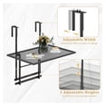 thumbnail image 5 of Balcony Railing Table, Outdoor Folding Hanging Table with 5 Adjustable Heights, Heavy Duty Metal Hanging Bar Table for Patio, Garden and Deck 24 inches (L) x 19 inches (W) x 24-32.5 inches (H) Black, 5 of 9