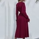 thumbnail image 4 of Vestido largo liso de manga larga con cuello en V informal para mujer a la moda sexy Fridja  NMB1053, 4 of 4