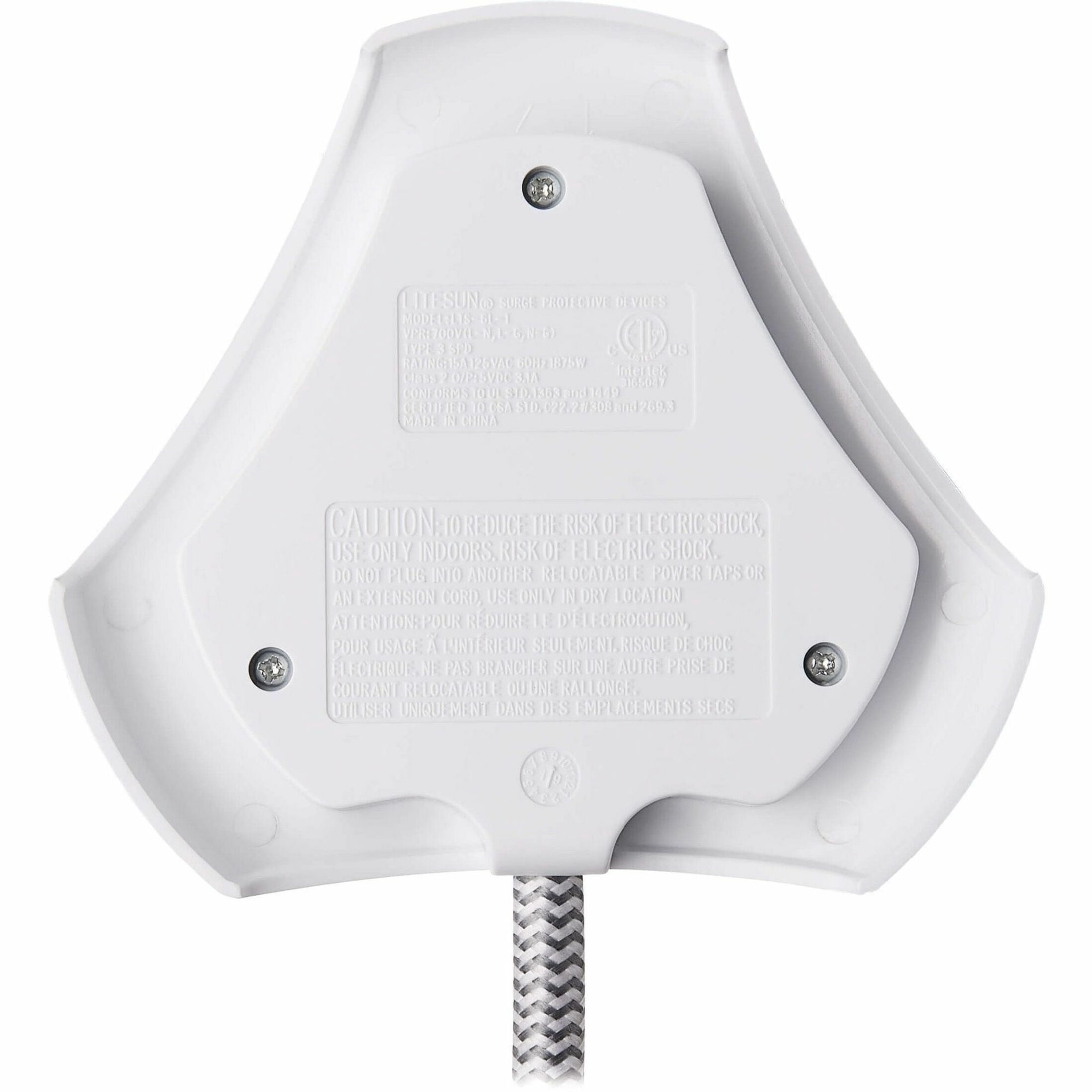 Tripp Lite Surge Protector Tower 5-Outlet 3 USB Ports 6ft Cord 5-15P White