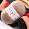 thumbnail image 3 of XmhyTop 100g Thin Knitting Sequined Yarn Crochet Fluffy Knitted Fashion Soft Wool Thread Sweater Shawl Beads Yarns，Pink B, 3 of 4