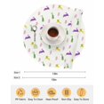 thumbnail image 6 of 15 Inch Round Placemats Set of 4, Spring Easter Non Slip Heat Insulation PP Table Mats, Yellow Green Purple Bunny Botanical Washable Place Mats for Kitchen Dining Party Table Decor, 6 of 7